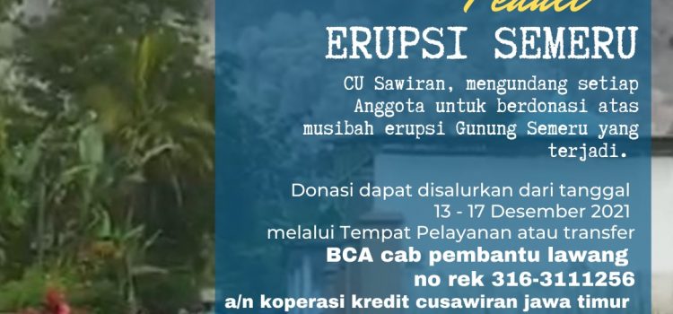 DONASI KORBAN ERUPSI SEMERU